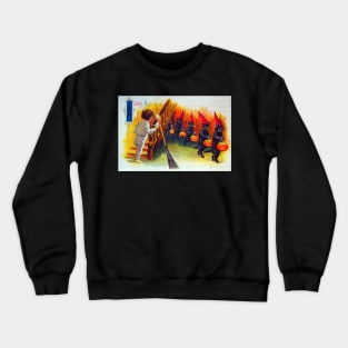 Antique Halloween Black Cat Greetings Crewneck Sweatshirt